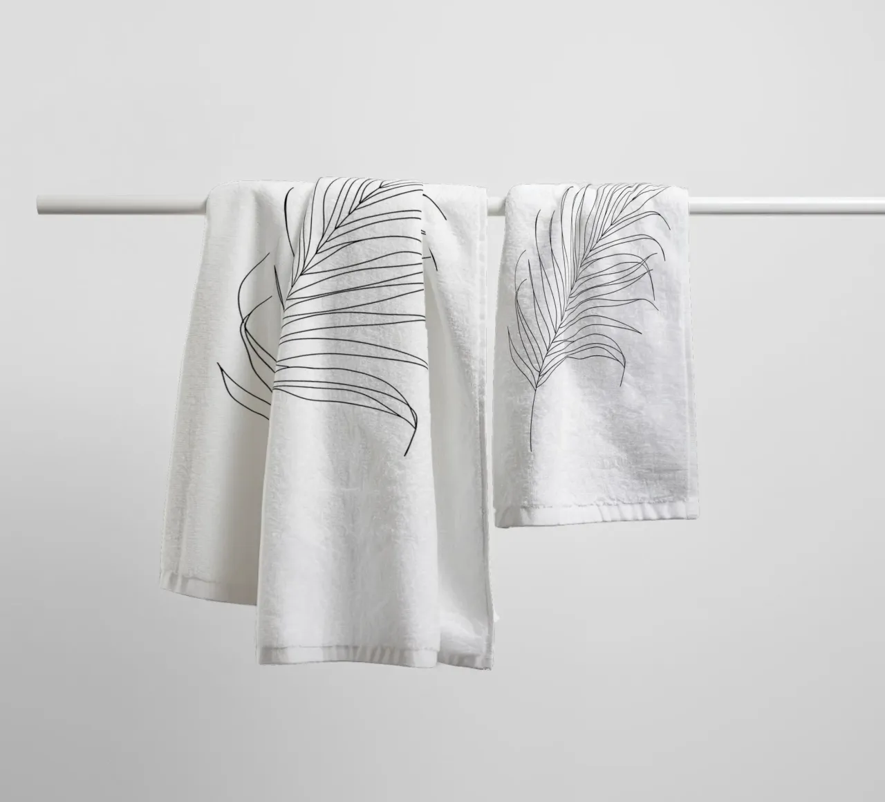 Leaf Minimalist Line Art towel by Viv Line Art