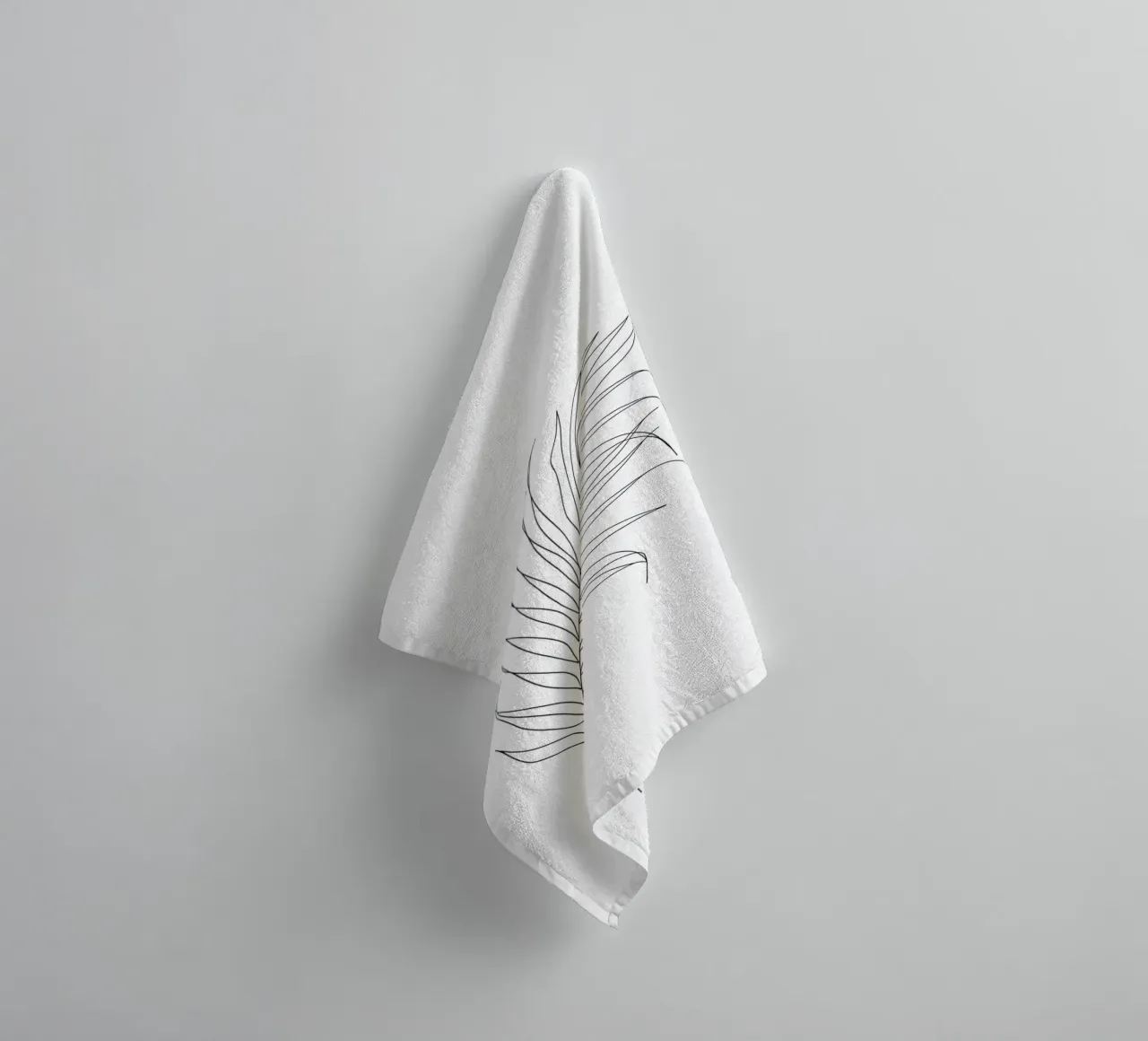 Leaf Minimalist Line Art towel by Viv Line Art