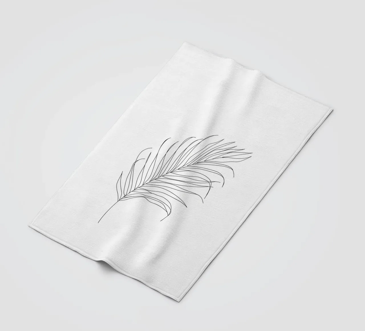 Blatt Minimalist Line Art Fleecedecke von Viv Line Art