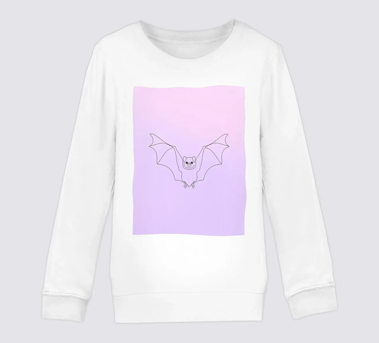 Pipistrello che vola Line Art minimalista felpa bambino da Viv Line Art