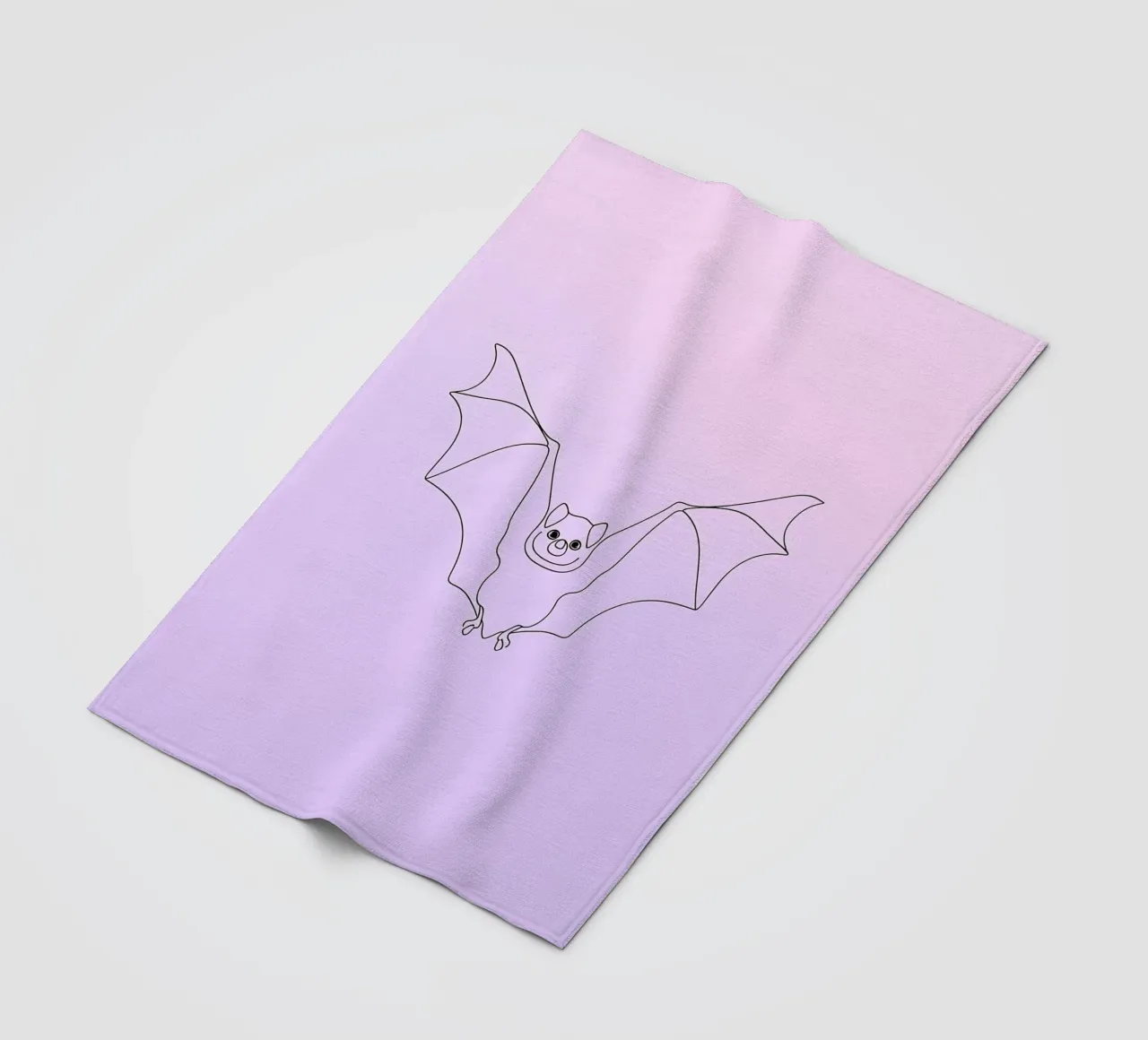 Pipistrello che vola Line Art minimalista coperta in pile da Viv Line Art