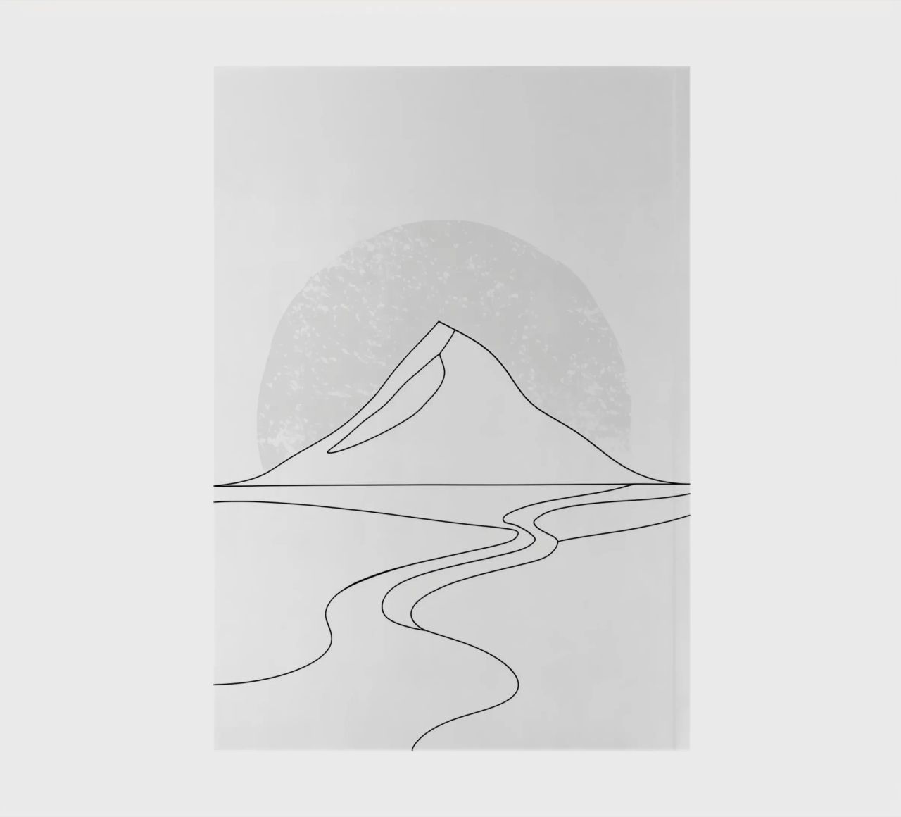 River from Mountain Minimalist Line Art notebook by Viv Line Art