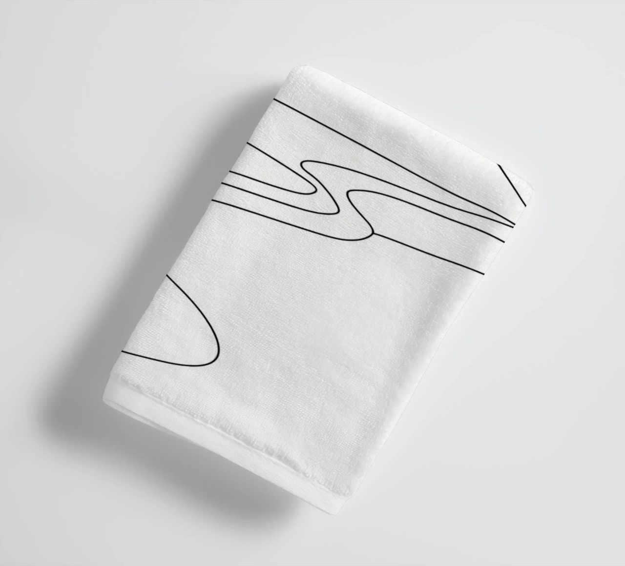 River from Mountain Minimalist Line Art towel by Viv Line Art