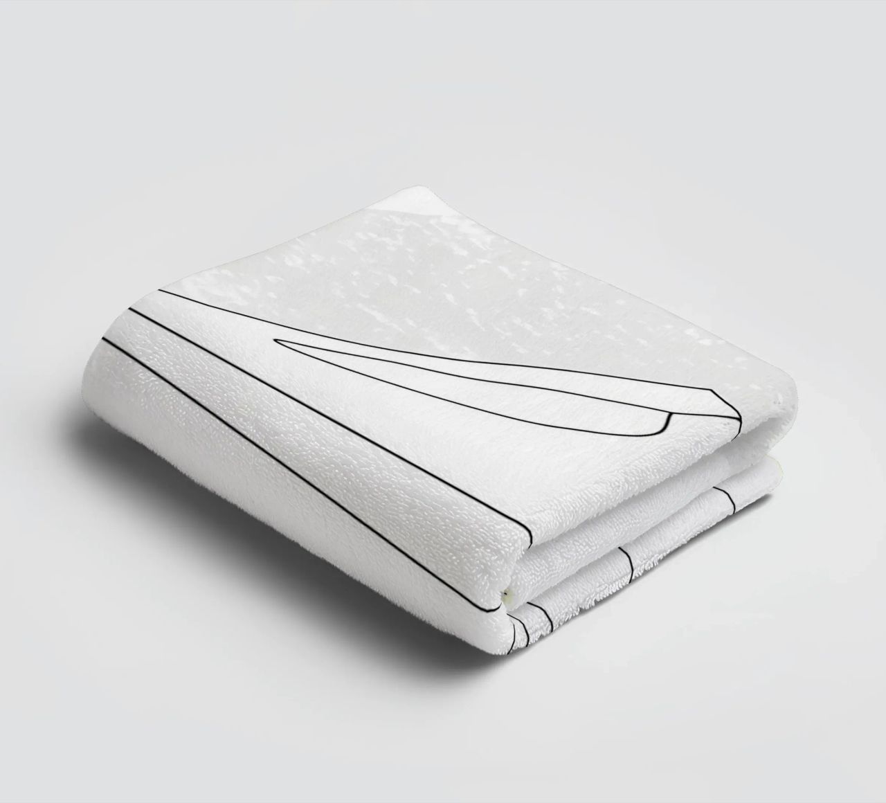 River from Mountain Minimalist Line Art towel by Viv Line Art