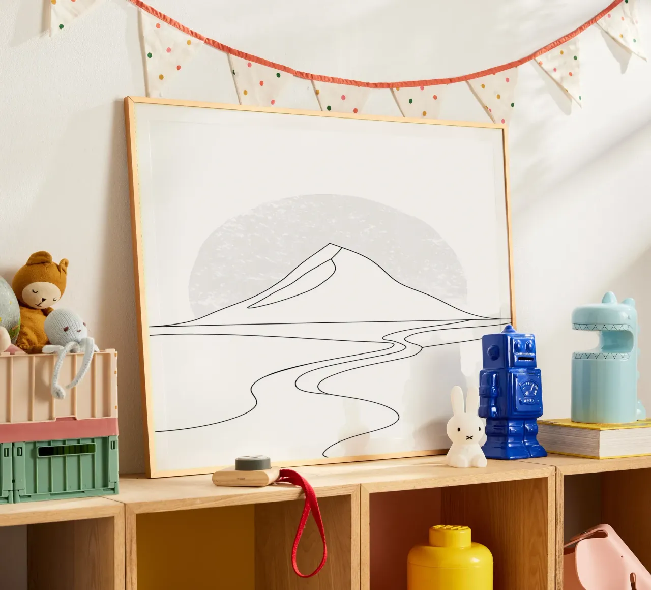 Fiume da montagna Line Art minimalista poster da Viv Line Art
