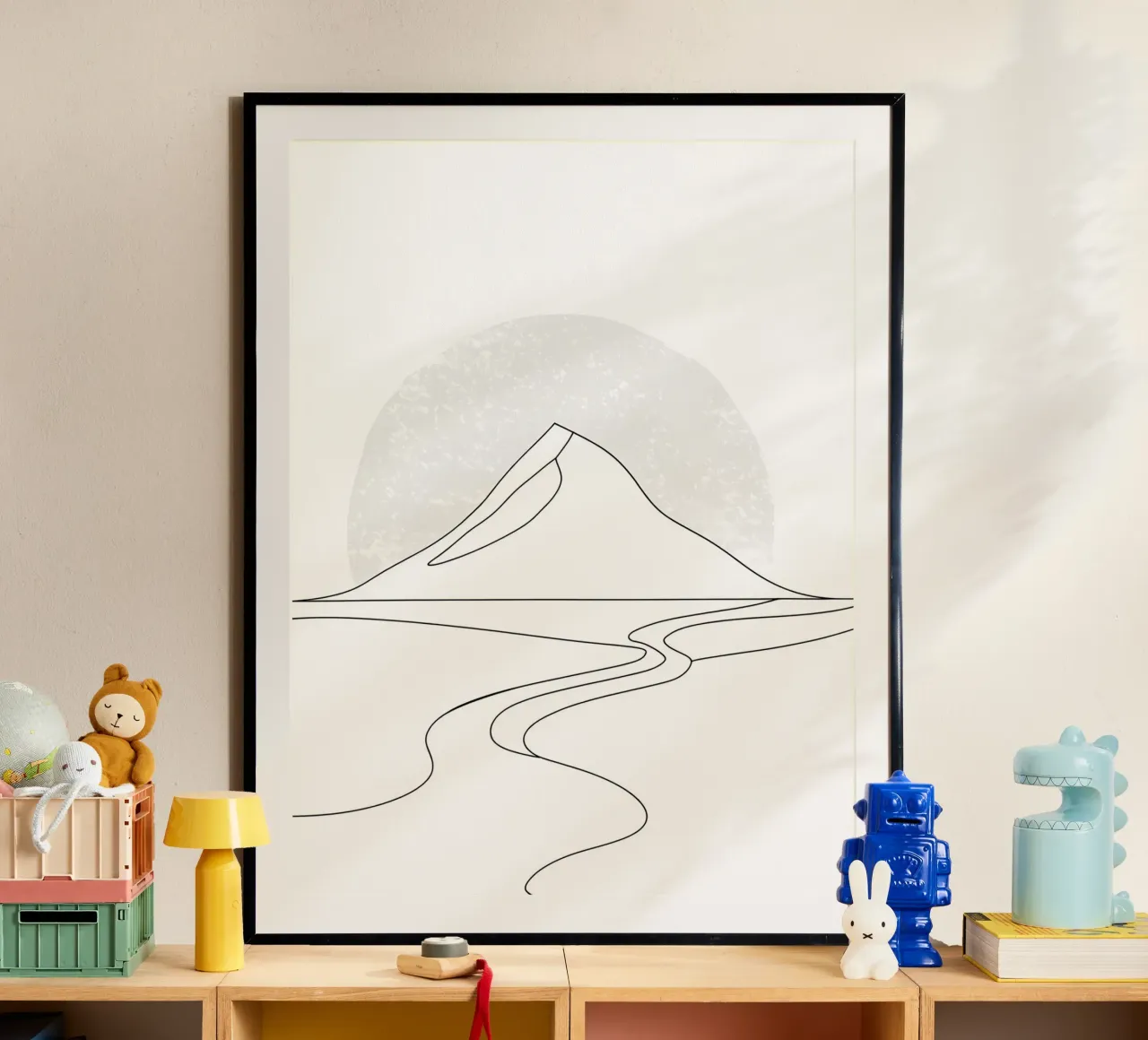 Fiume da montagna Line Art minimalista poster da Viv Line Art
