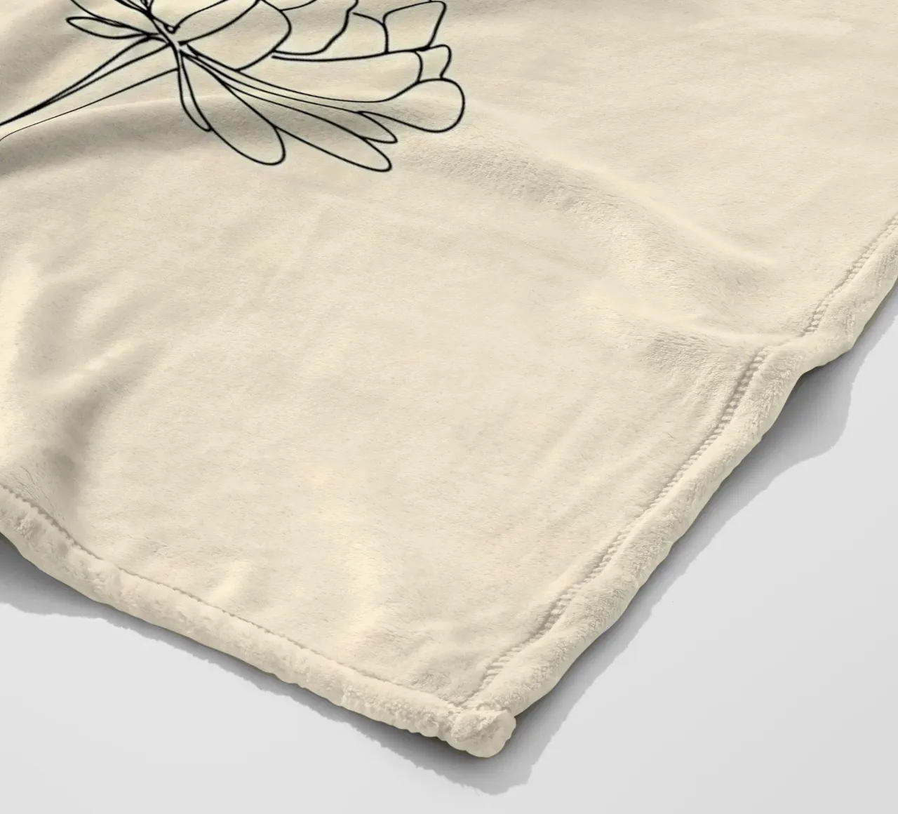 Disegno lineare minimalista di api e fiori coperta in pile da Viv Line Art