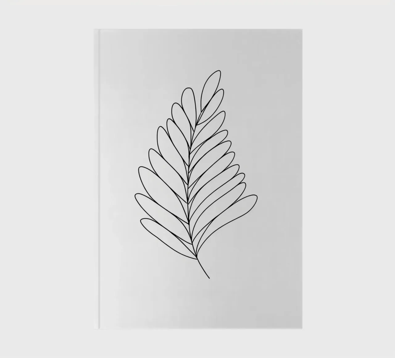 Leaf Minimalist Line Art Drawing notebook by Viv Line Art