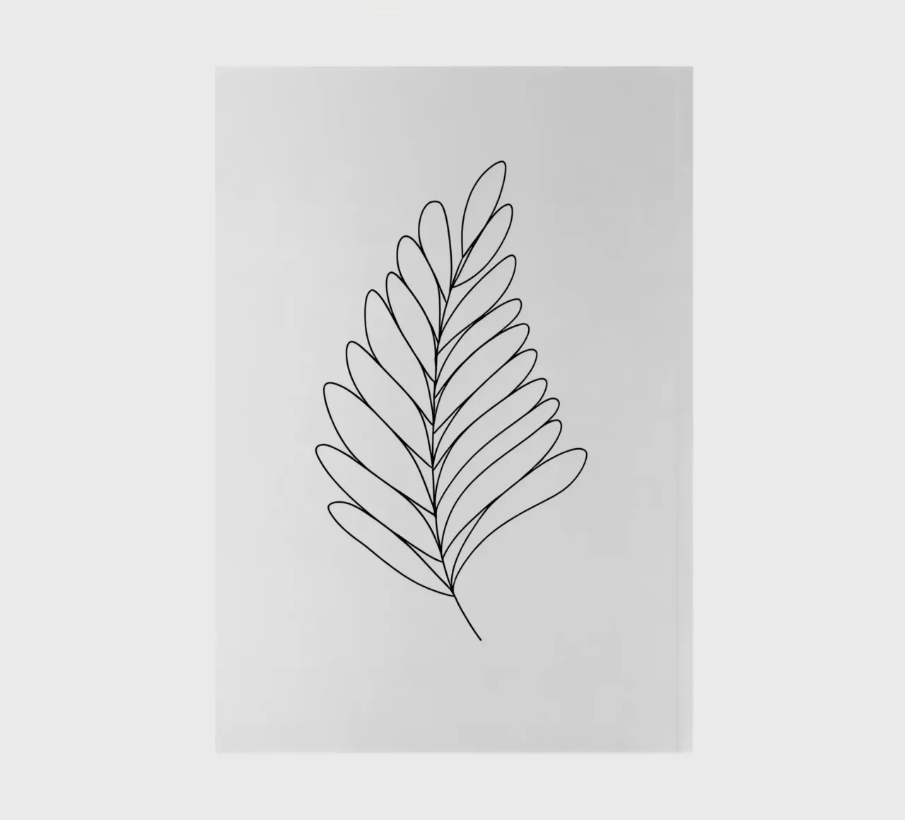 Leaf Minimalist Line Art Drawing notebook by Viv Line Art