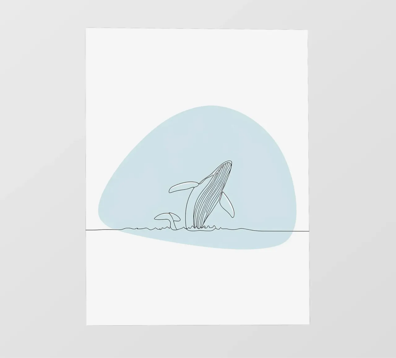 Humpback Whale Minimalist Line Art pvc cover by Viv Line Art