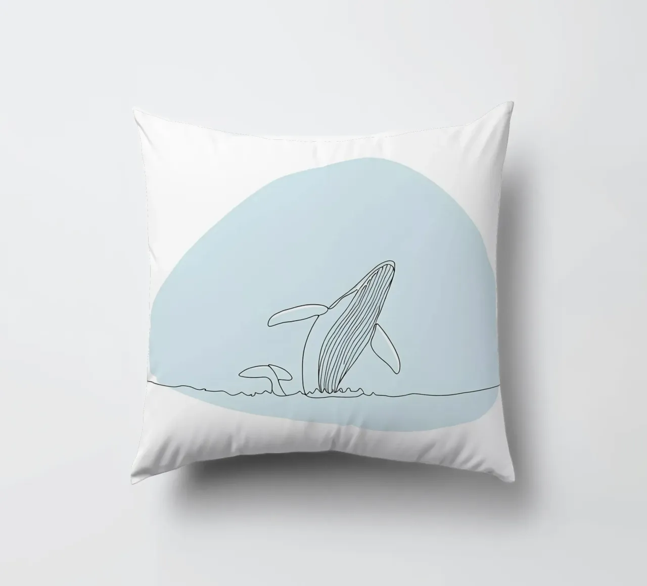 Humpback Whale Minimalist Line Art decorative cushion by Viv Line Art