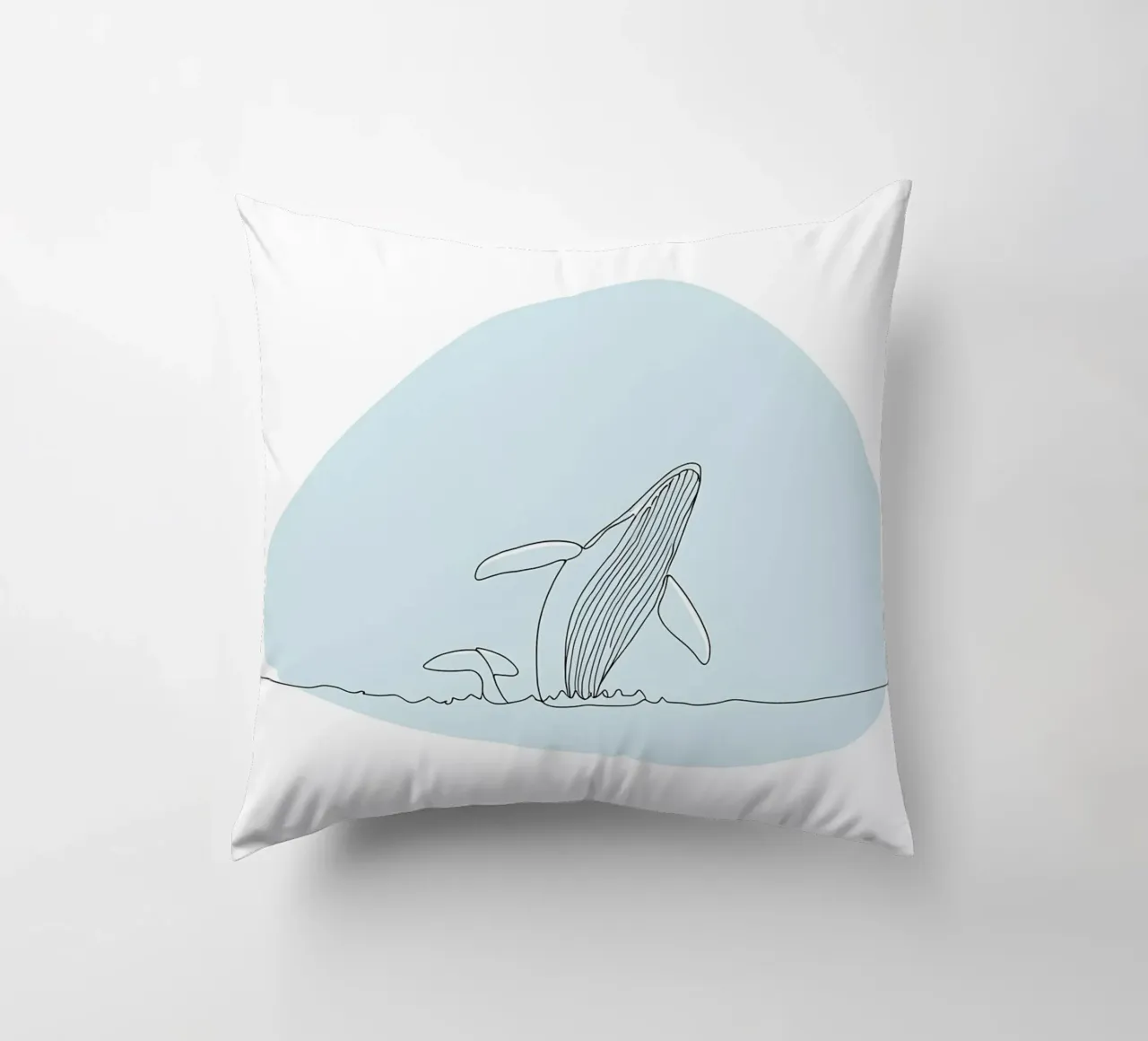 Humpback Whale Minimalist Line Art decorative cushion by Viv Line Art