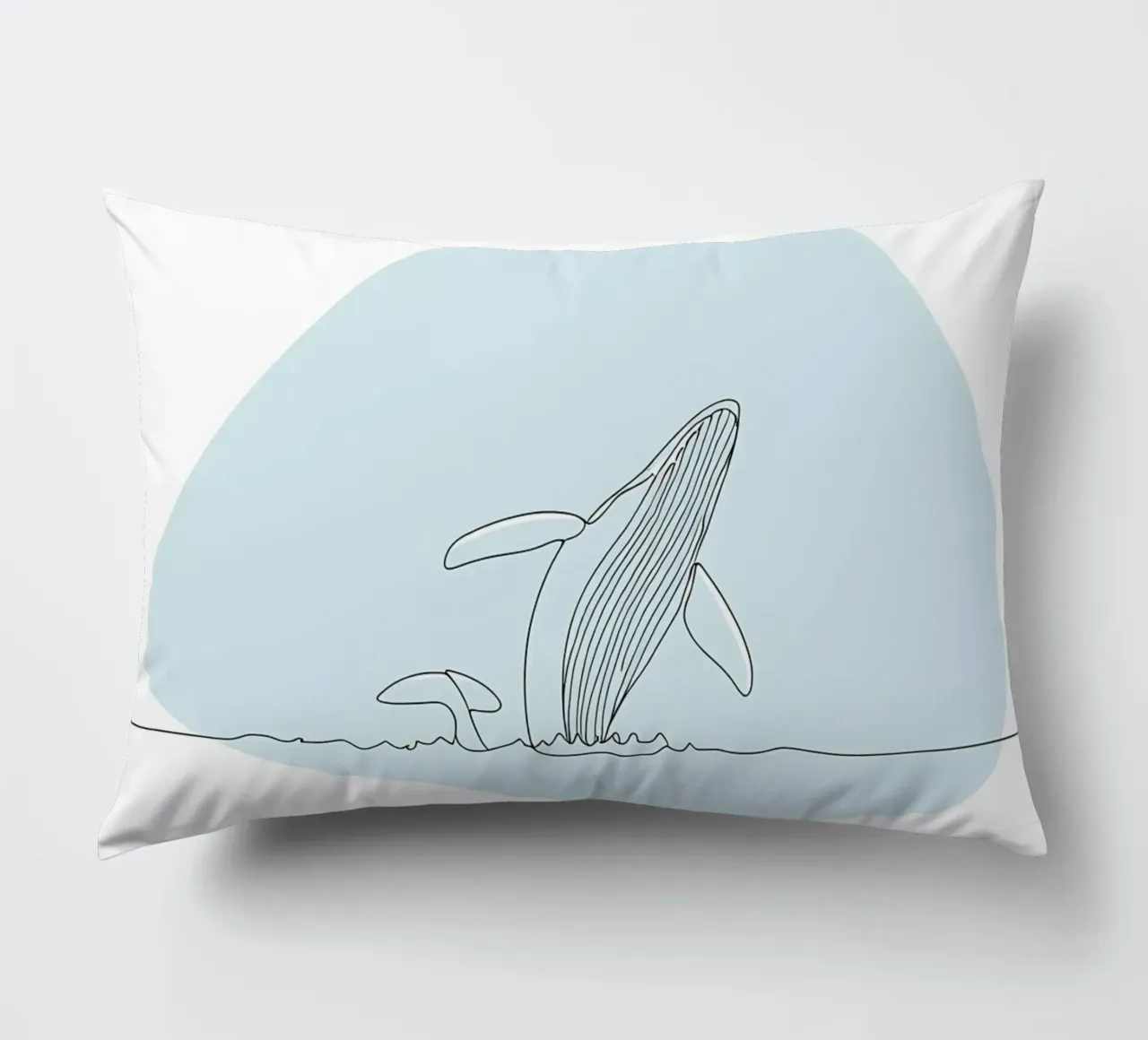 Humpback Whale Minimalist Line Art decorative cushion by Viv Line Art