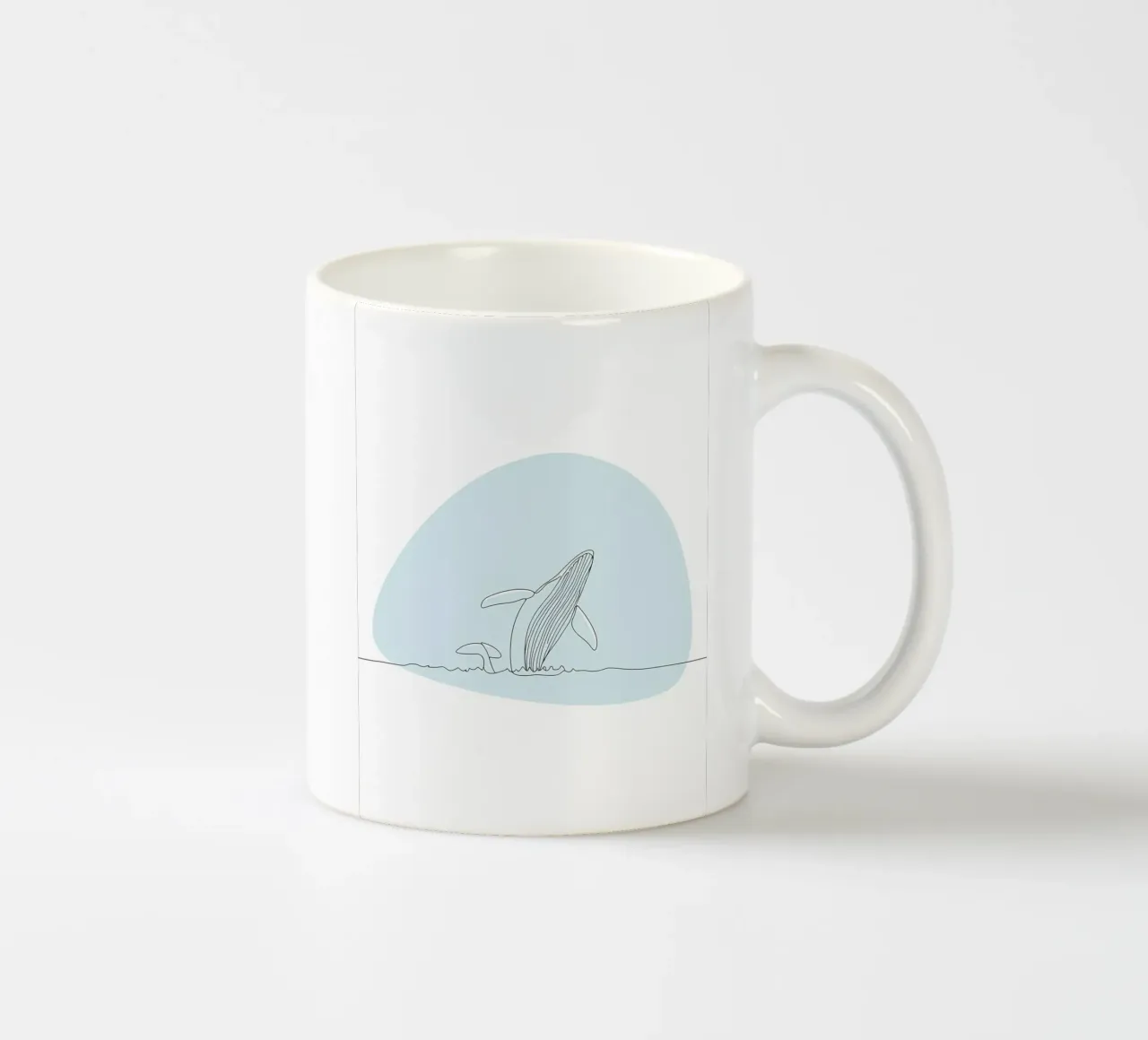 Arte lineare minimalista della megattera tazza in ceramica da Viv Line Art