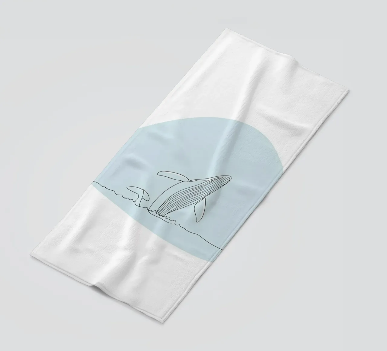 Ballena jorobada Minimalist Line Art toalla de playa de Viv Line Art