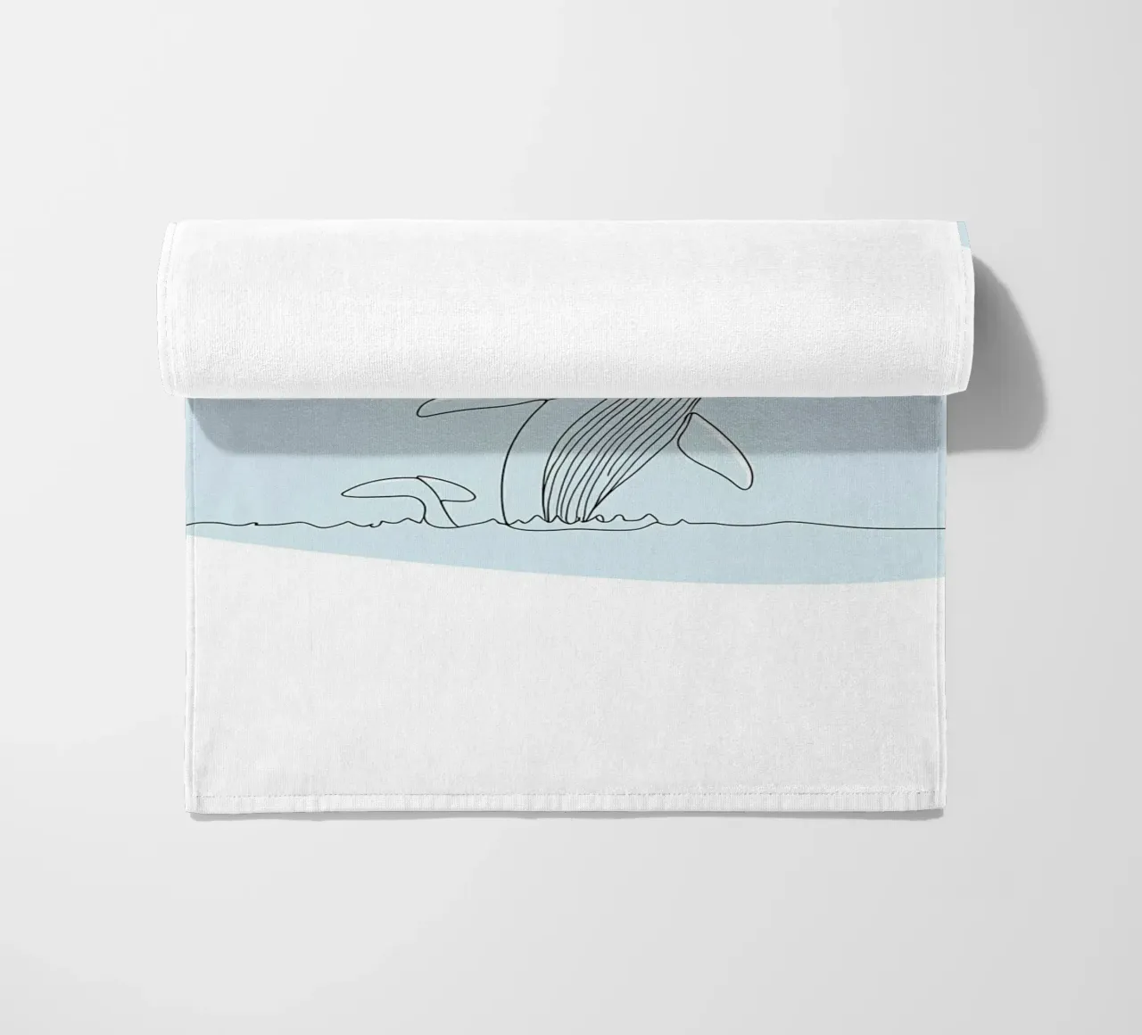 Ballena jorobada Minimalist Line Art toalla de playa de Viv Line Art