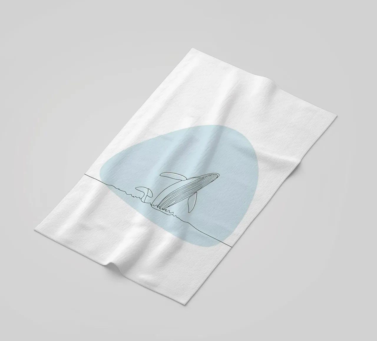 Ballena jorobada Minimalist Line Art toalla de playa de Viv Line Art