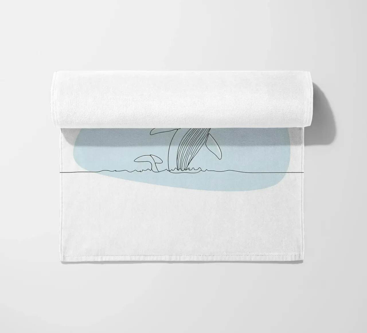 Ballena jorobada Minimalist Line Art toalla de playa de Viv Line Art