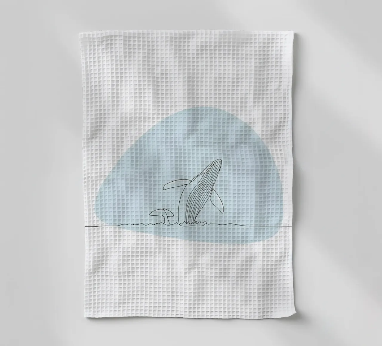 Humpback Whale Minimalist Line Art torchon de Viv Line Art