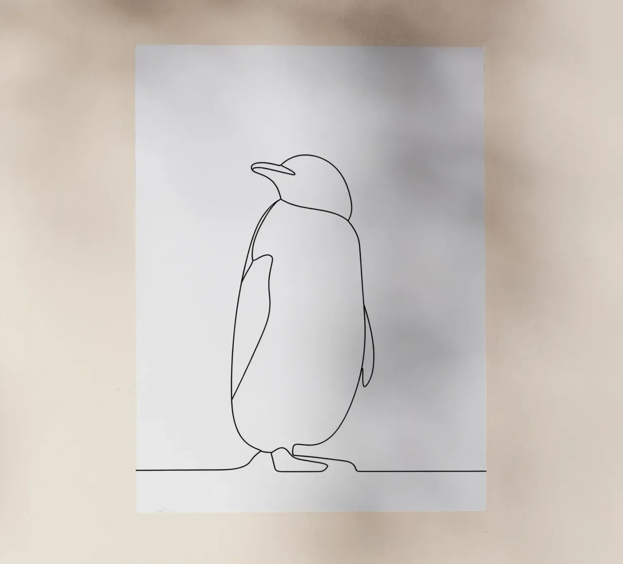 Penguin Minimalist Line Art Backlit Folie von Viv Line Art