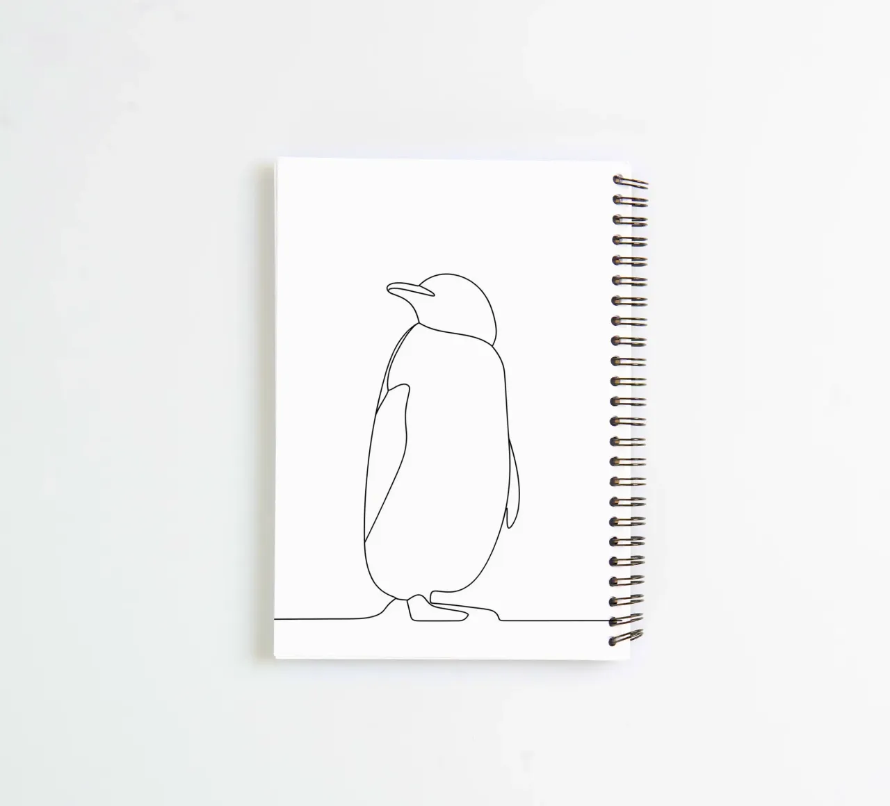 Penguin Minimalist Line Art spiral notebook by Viv Line Art