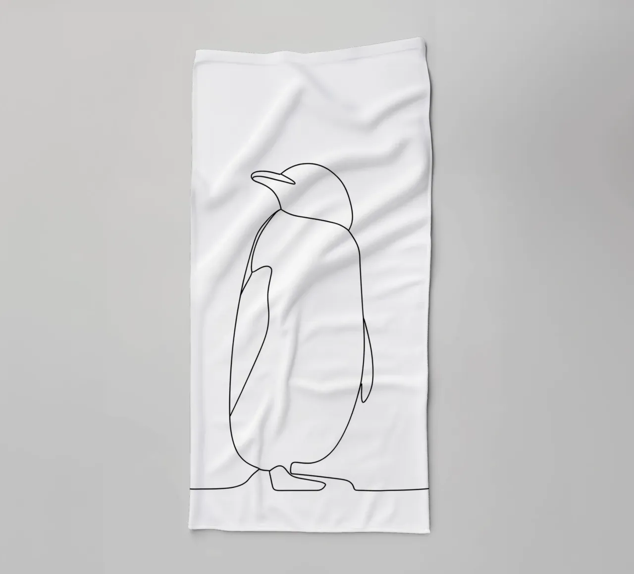 Penguin Minimalist Line Art towel by Viv Line Art