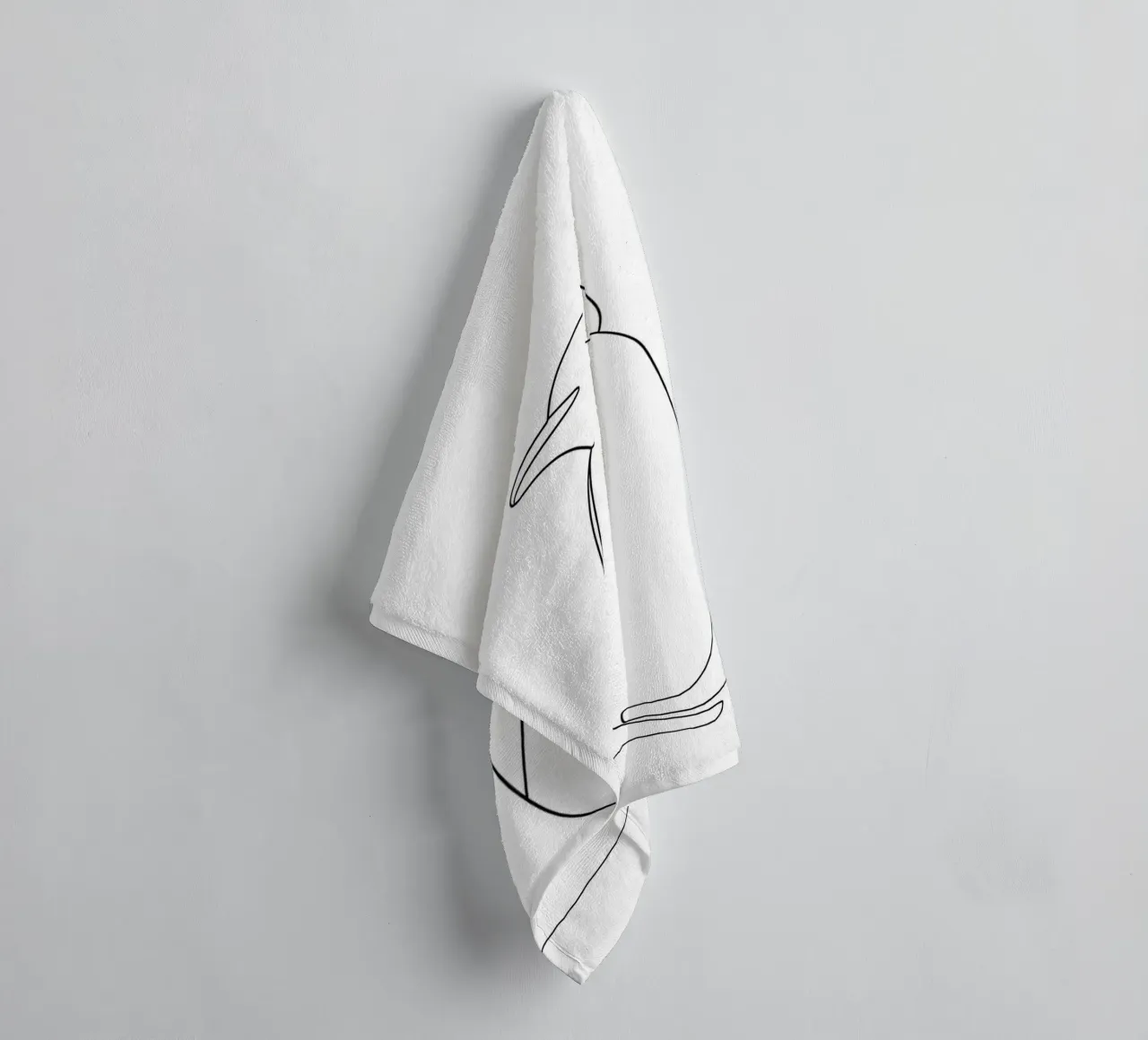 Penguin Minimalist Line Art towel by Viv Line Art
