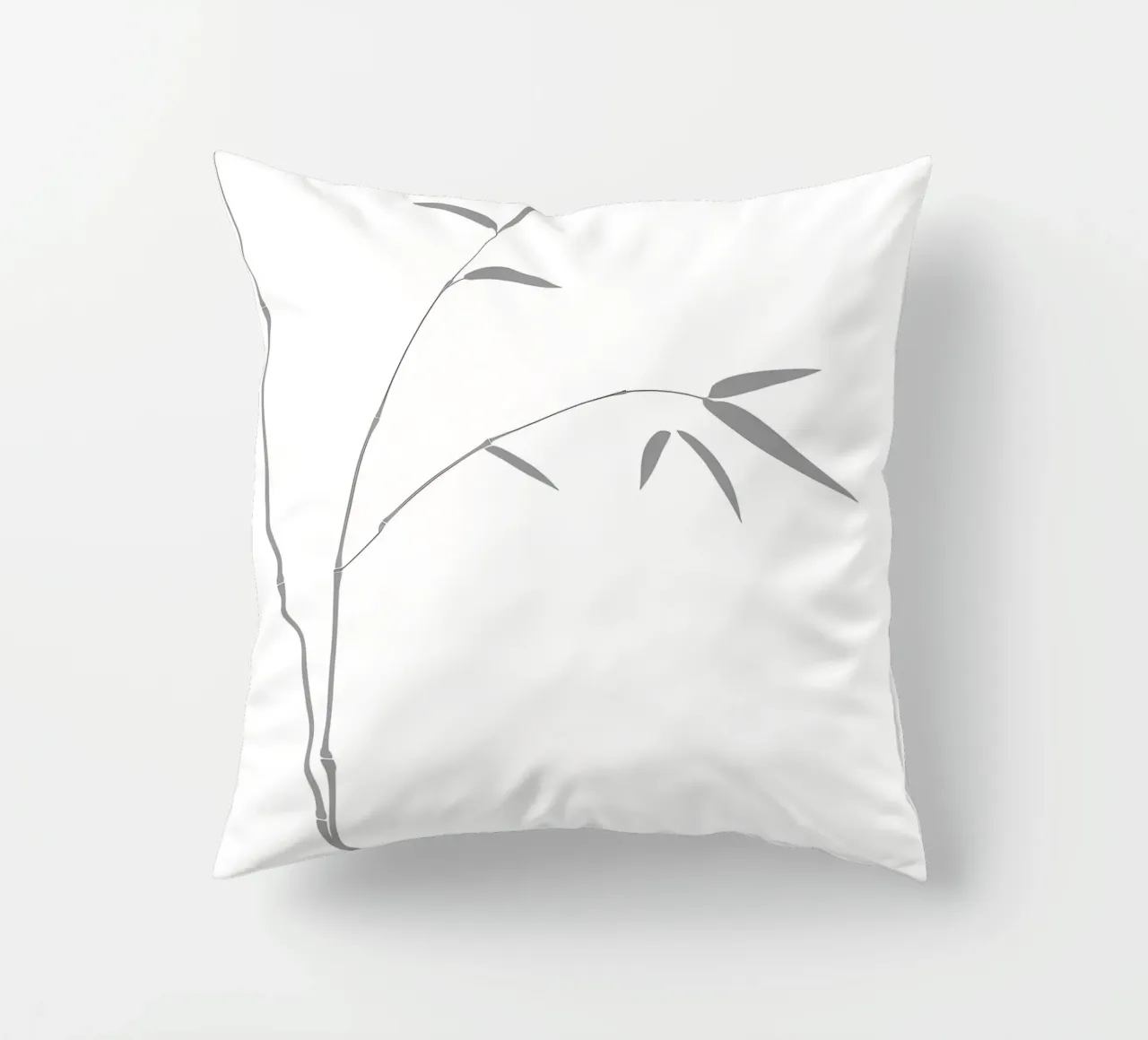 Foglie di bambù Line Art minimalista cuscino da Viv Line Art