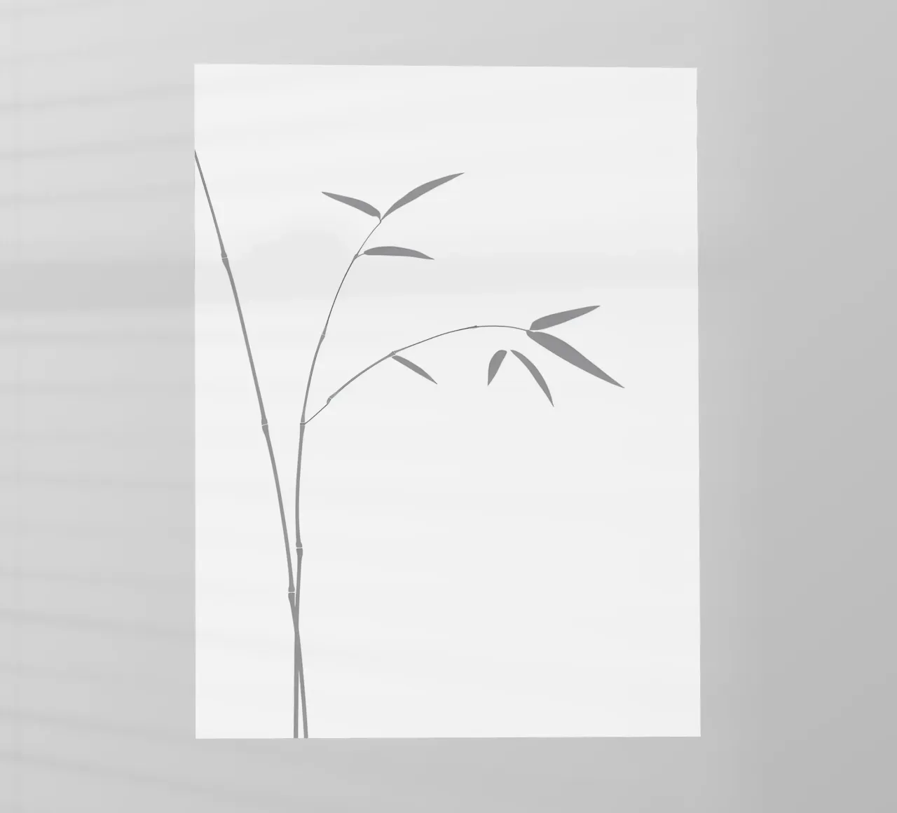Foglie di bambù Line Art minimalista pellicola backlit da Viv Line Art