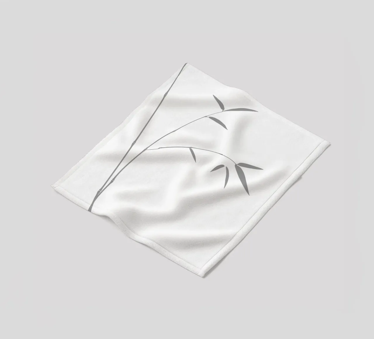Bamboo Leaves Minimalist Line Art fleece blanket by Viv Line Art