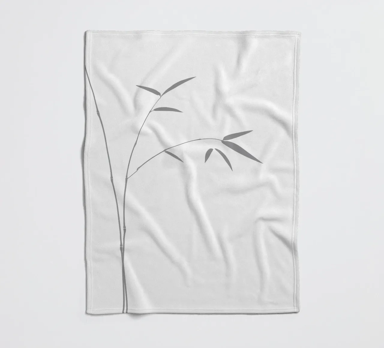 Bamboo Leaves Minimalist Line Art fleece blanket by Viv Line Art