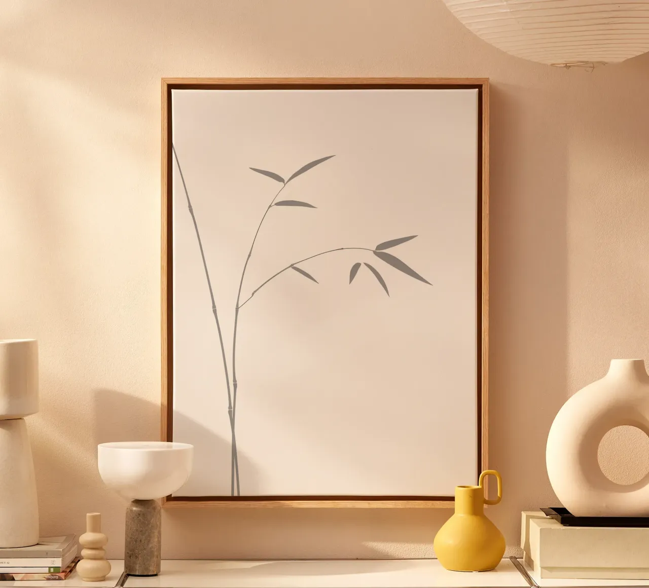 Foglie di bambù Line Art minimalista tela da Viv Line Art