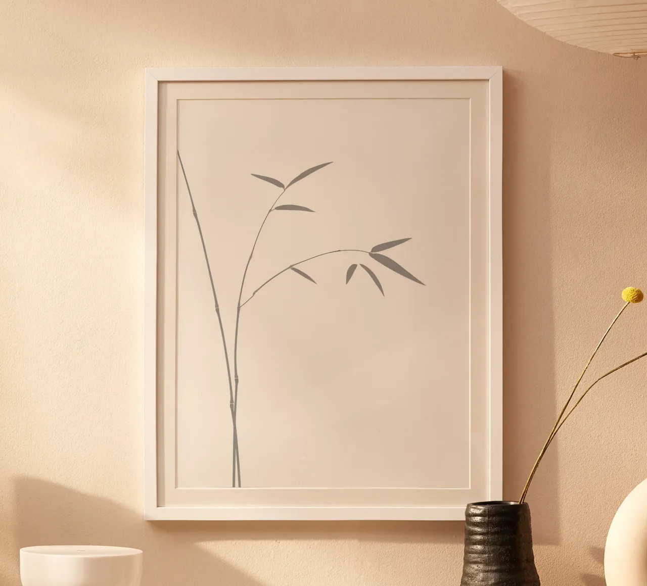 Foglie di bambù Line Art minimalista carta hahnemühle da Viv Line Art