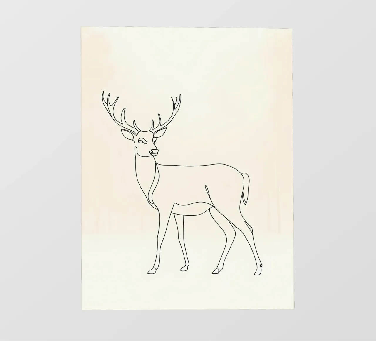 Cervo che cammina Line Art minimalista pellicola backlit da Viv Line Art
