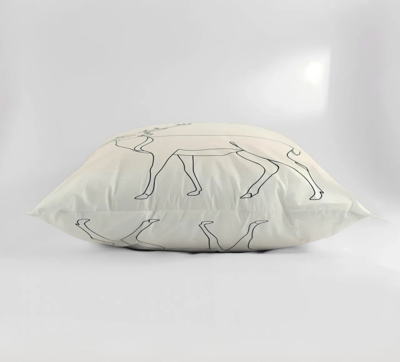 Deer Walking Minimalist Line Art decorative cushion by Viv Line Art