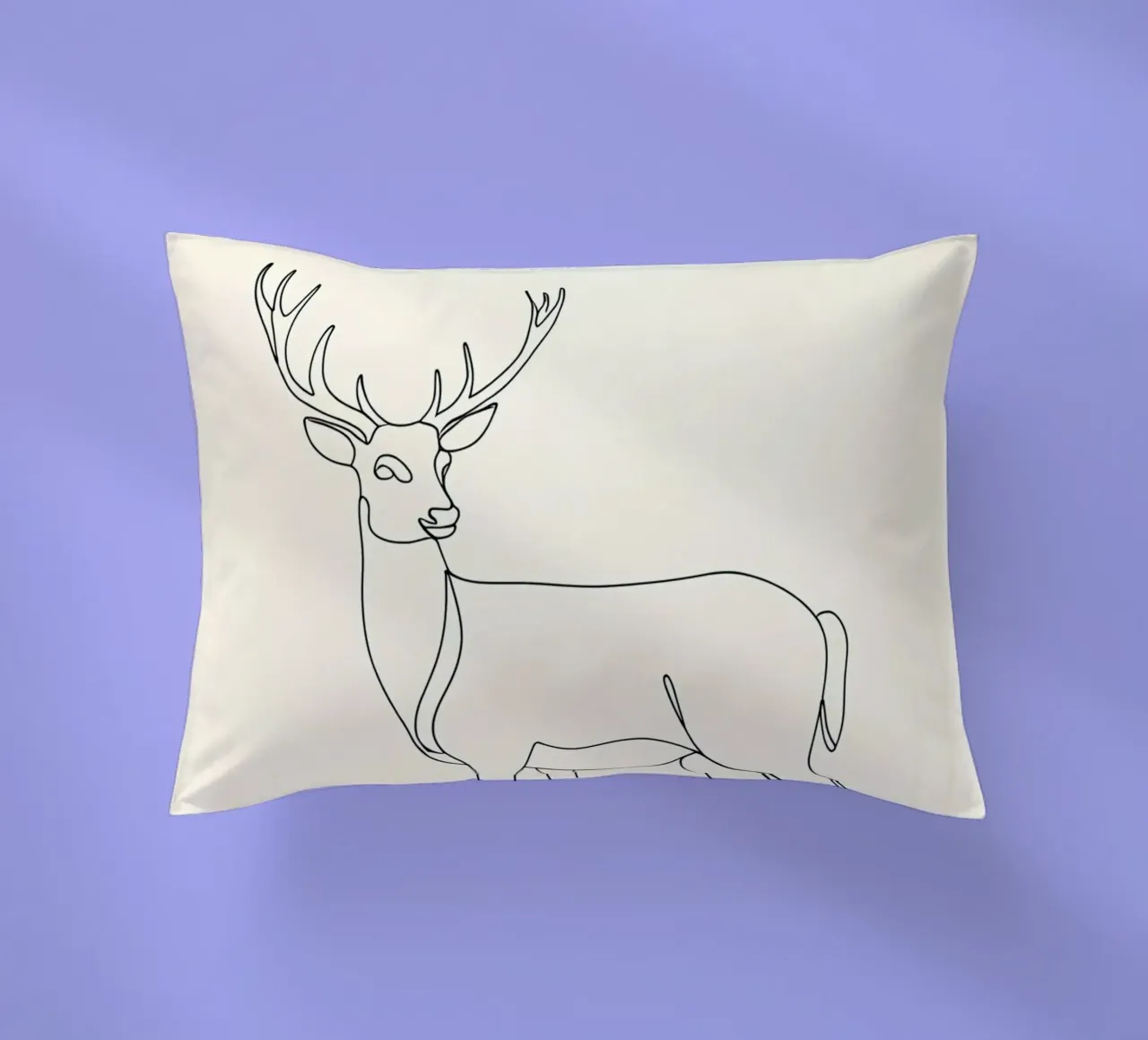 Deer Walking Minimalist Line Art decorative cushion by Viv Line Art