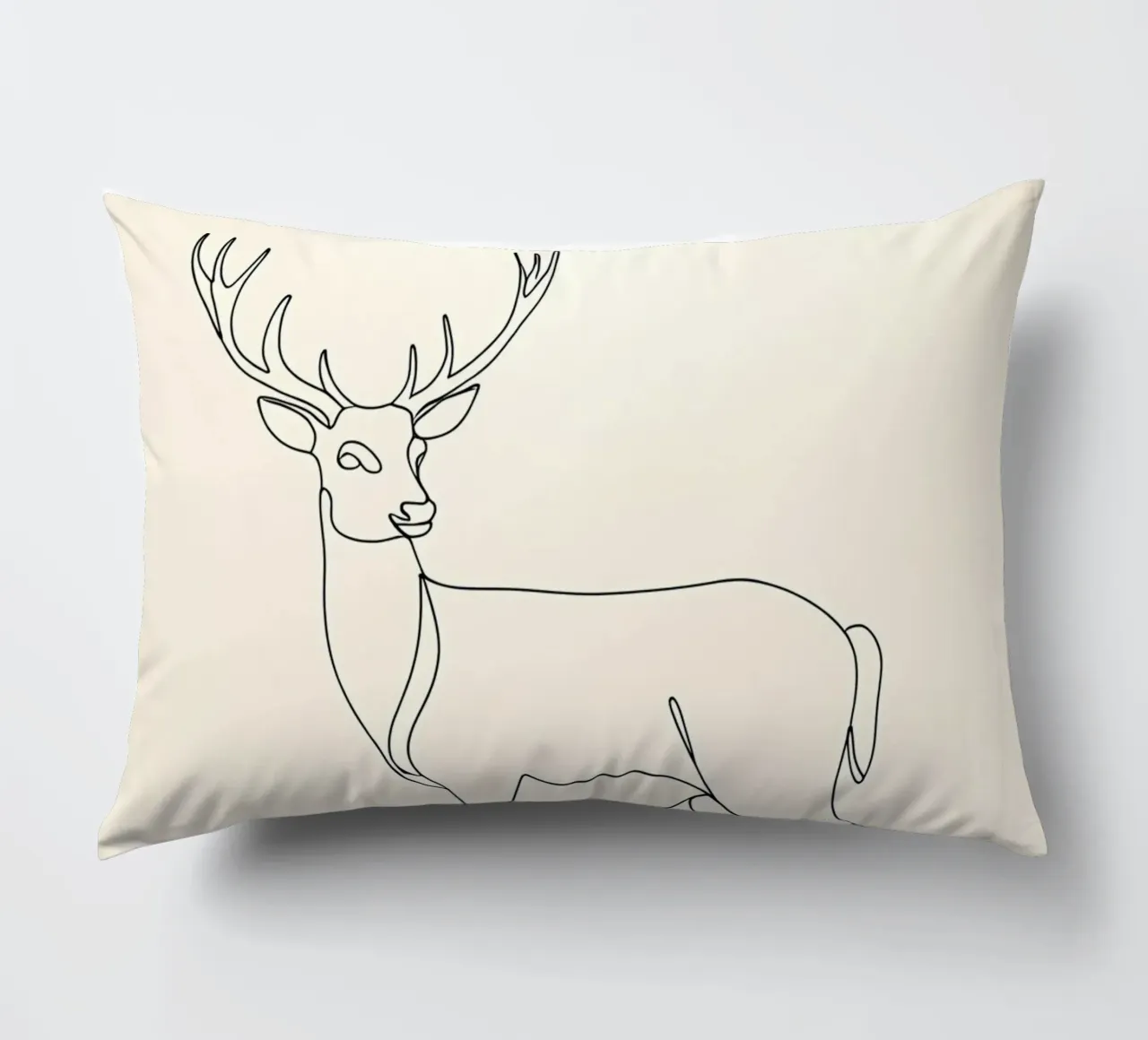 Deer Walking Minimalist Line Art decorative cushion by Viv Line Art
