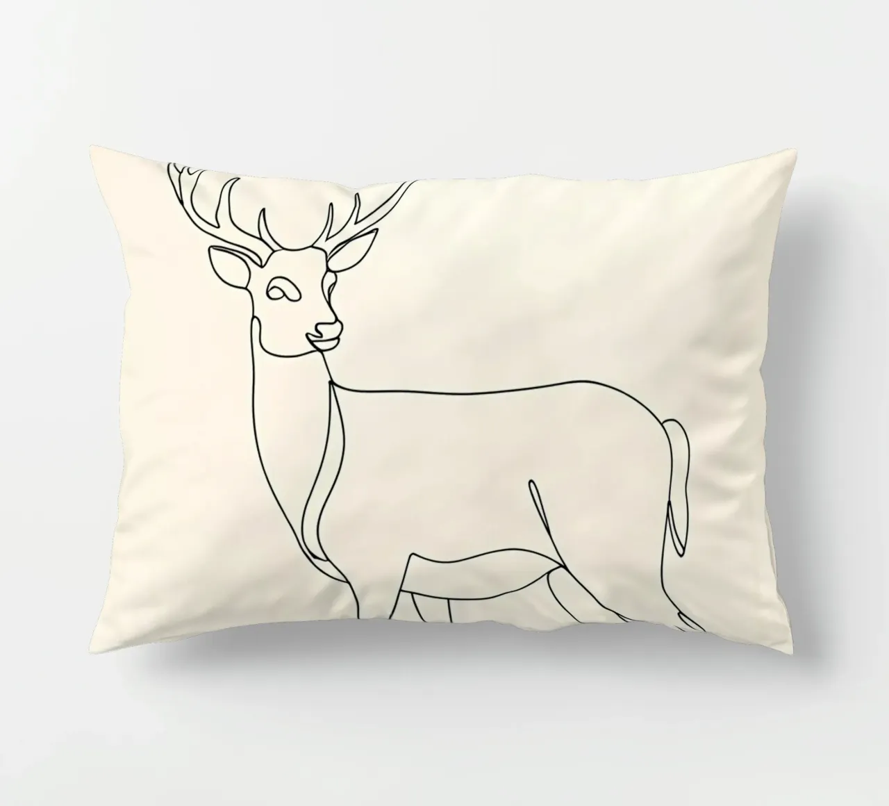Deer Walking Minimalist Line Art decorative cushion by Viv Line Art