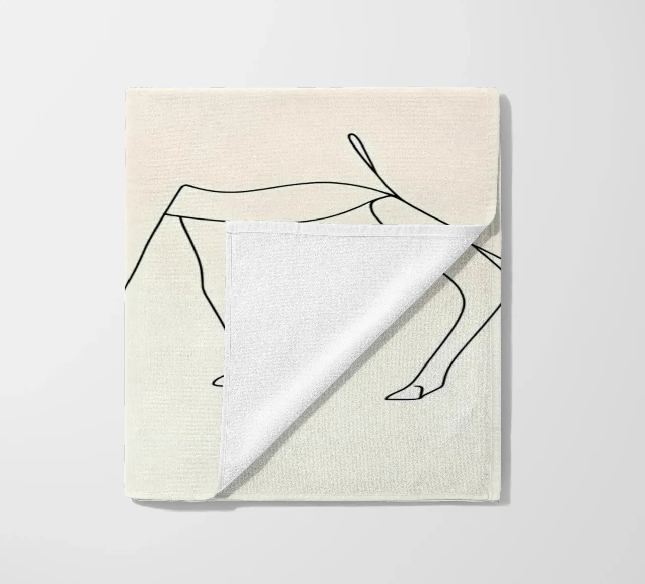 Cervo che cammina Line Art minimalista telo mare da Viv Line Art