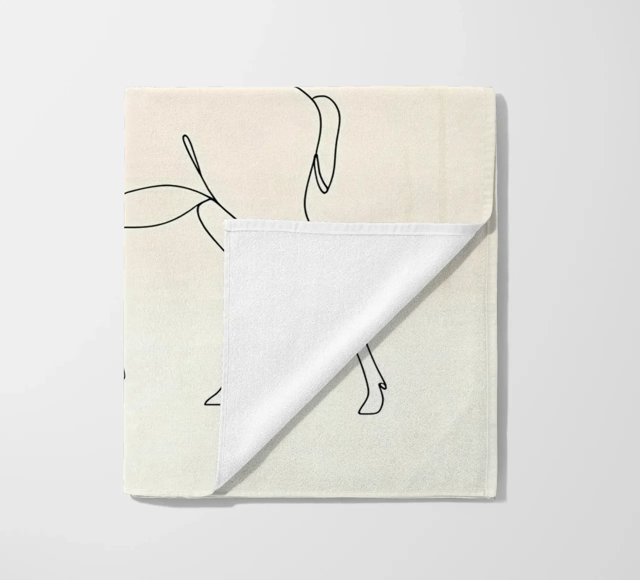 Cervo che cammina Line Art minimalista telo mare da Viv Line Art