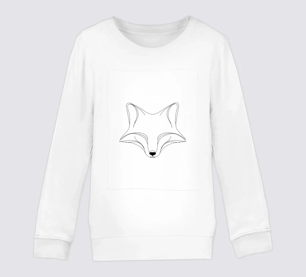 Fox Face Minimalist Line Art kids sweatshirt by Viv Line Art