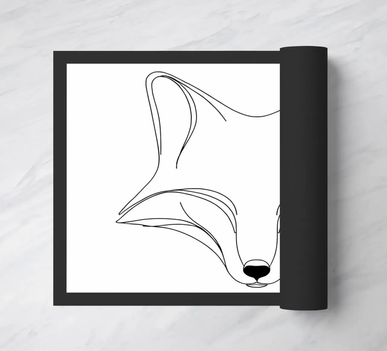Volto di volpe Line Art minimalista zerbino da Viv Line Art