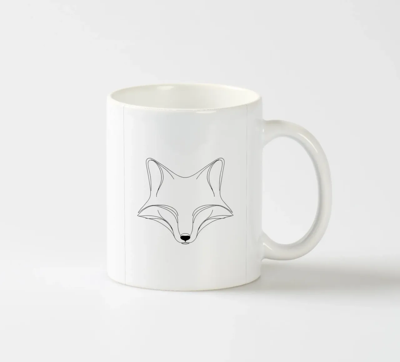 Volto di volpe Line Art minimalista tazza in ceramica da Viv Line Art