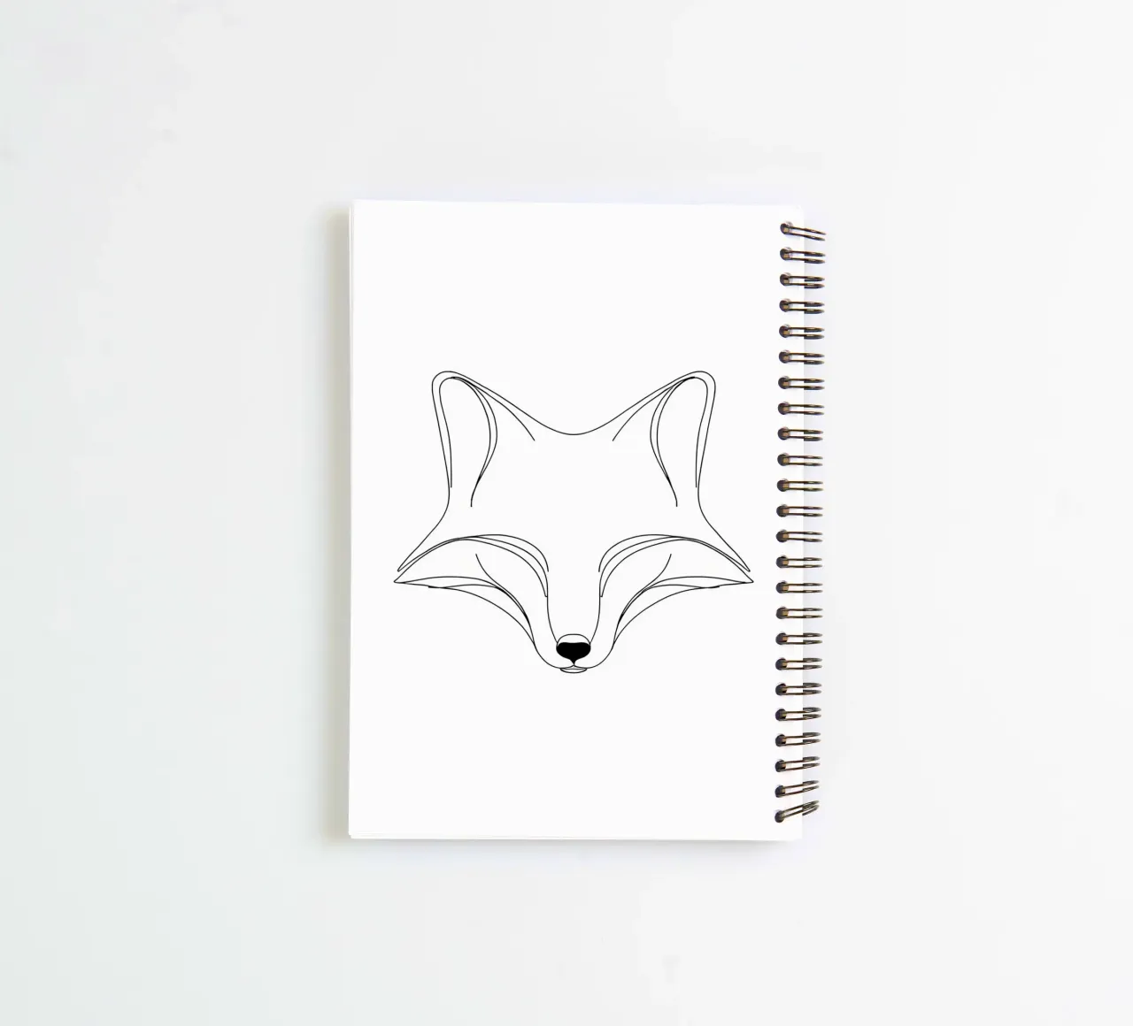 Fox Face Minimalist Line Art spiral notebook by Viv Line Art