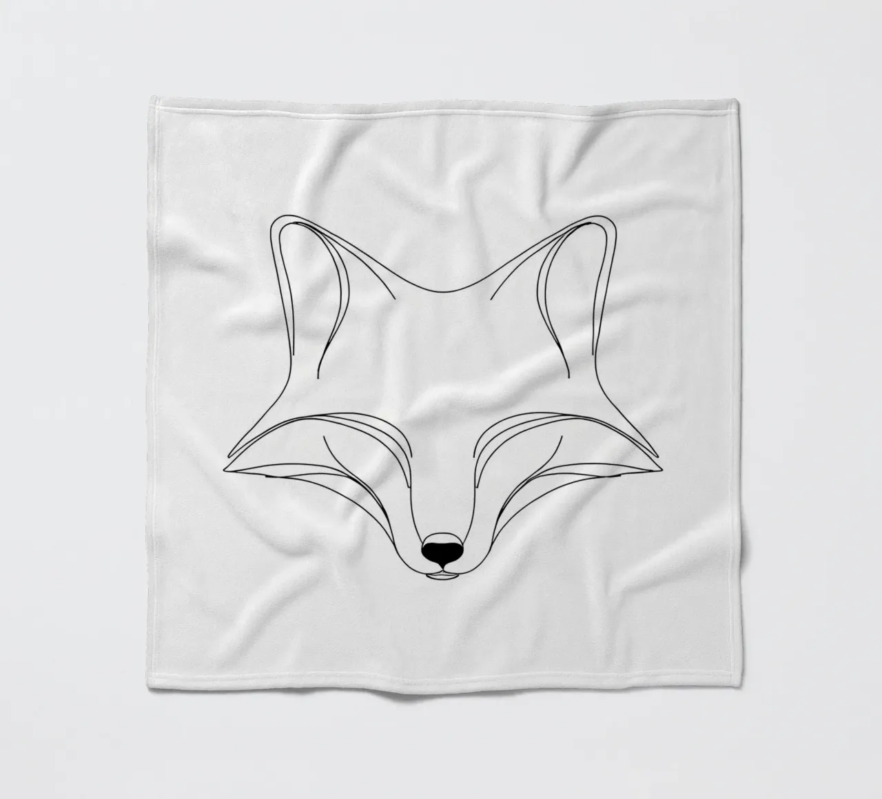 Fox Face Minimalist Line Art fleece blanket by Viv Line Art