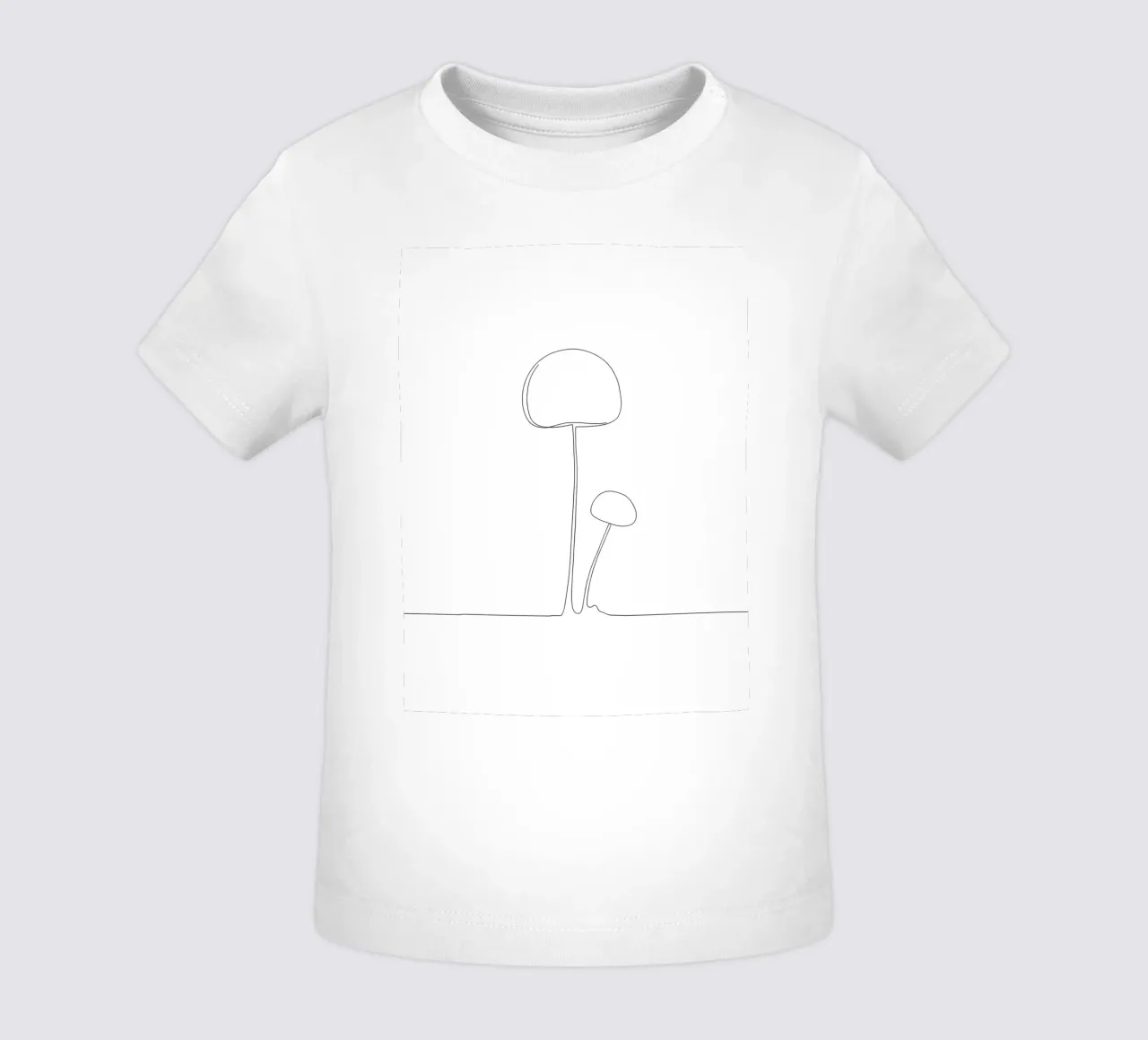 Funghi Line Art minimalista maglietta neonato da Viv Line Art