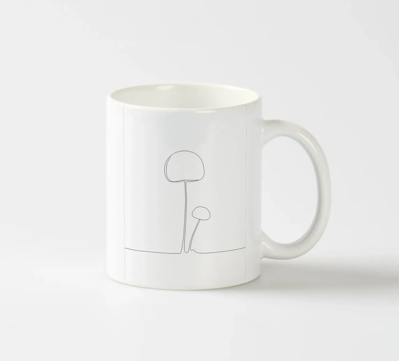 Funghi Line Art minimalista tazza in ceramica da Viv Line Art