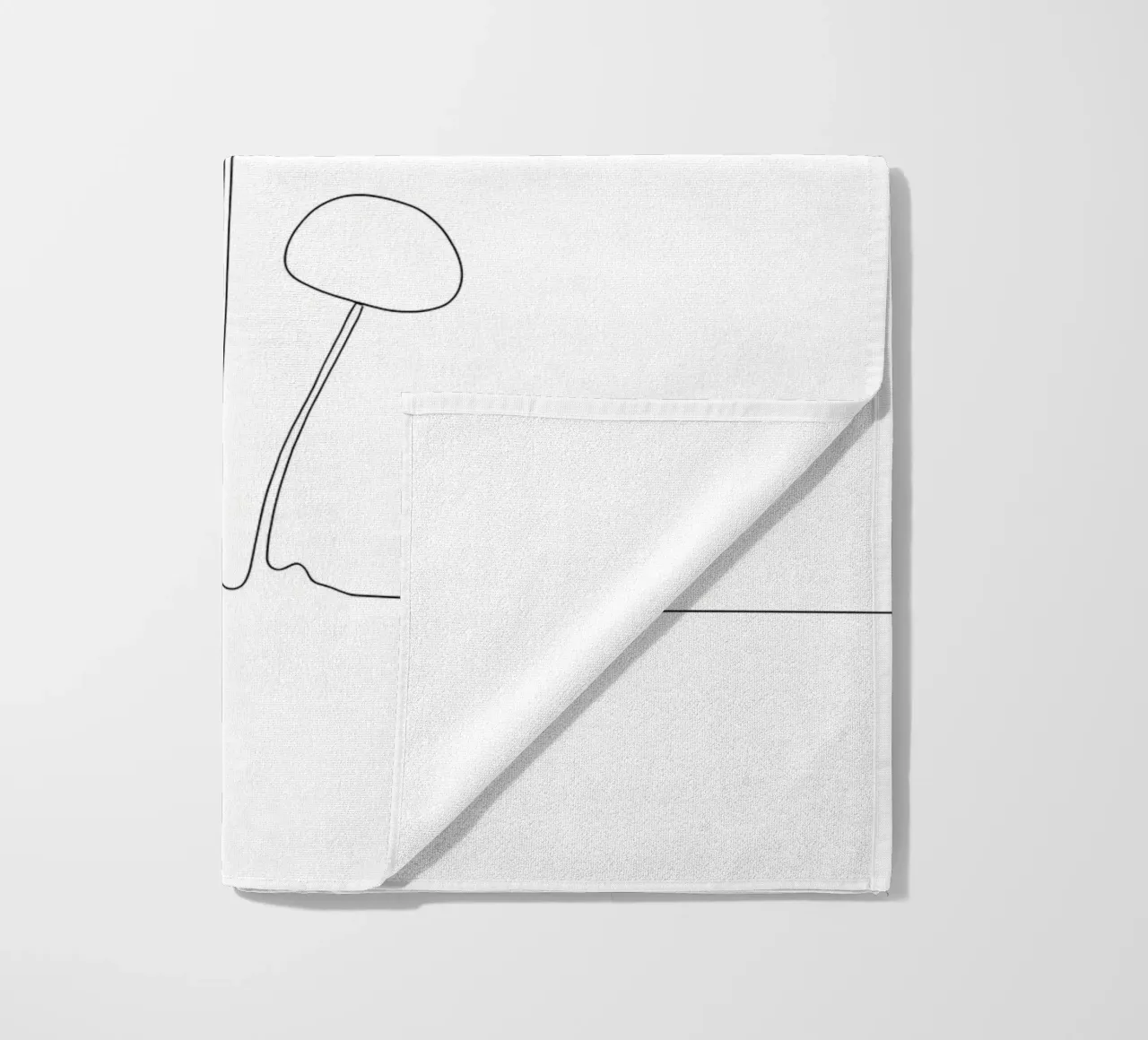 Funghi Line Art minimalista telo mare da Viv Line Art