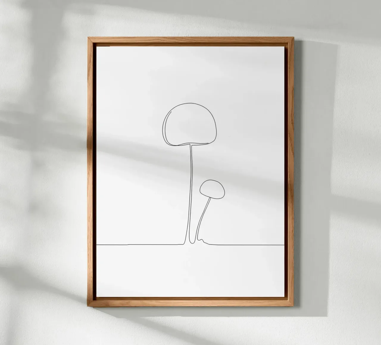 Mushroom Minimalist Line Art alu-dibond by Viv Line Art