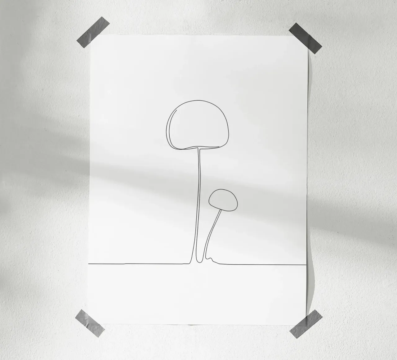 Mushroom Minimalist Line Art hahnemühle by Viv Line Art
